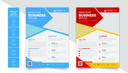 Corporate Business Flyer. Flyer Design. Leaflets a4 Template. Cover Book and Magazine. Annual Report
