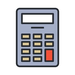 Calculator icon in flat design style. Accounting, educational tool icon.