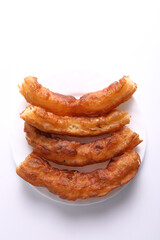 Breakfast ration of batons with white background