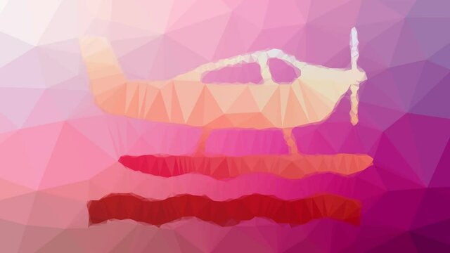 sea plane airplane appearing techno tessellating looping animated triangles
