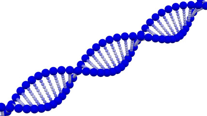 Blue and white DNA molecule. 3D rendering.