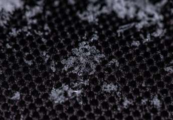 magic of geometric shapes and lines of white winter snowflakes