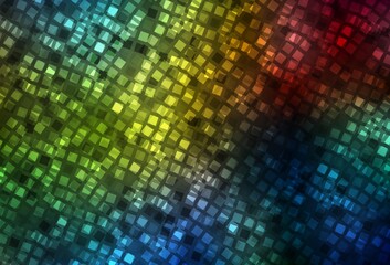 Naklejka premium Dark Multicolor vector backdrop with rhombus.