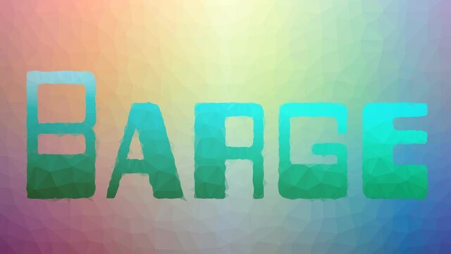 Barge appearing technological tessellated looping animated polygons