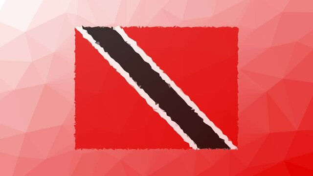 Trinidad and Tobago Flag ISO:TT fade weird tessellation looping moving triangles