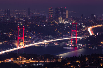 Fototapeta na wymiar 15 July Martyrs Bridge in Istanbul, Turkey