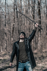 Naklejka premium City samurai. The character
