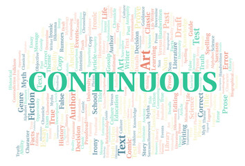 Continuous typography word cloud create with the text only