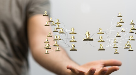 hierarchy connection team group 3d