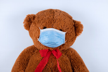 Teddy Bear with Protecting Face Mask