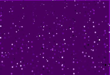 Light Purple vector template with crystals, circles, squares.