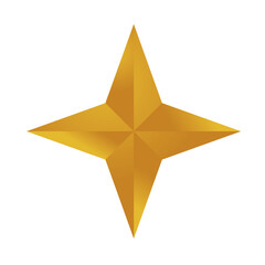happy merry christmas golden star with four pointed icon