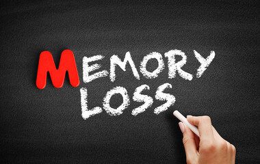 Memory Loss text on blackboard, concept background