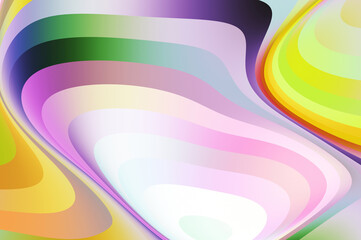 Fluid abstract background with colorful gradient. 2D illustration of modern movement.