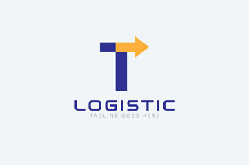 Initial T Logo. letter T and arrow combination, Usable for Business and logistic Logos, Flat Vector Logo Design Template element, vector illustration