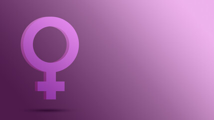 Female symbol icon 3d render