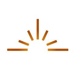 golden sun burst half decorative icon