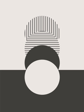 Art print trendy minimalist abstract contemporary poster for wall decoration, placard, brochure cover. Decoration vintage cover. Vintage, retro art. Interior decoration. Wall art.