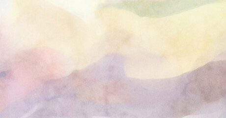 Watercolor abstract painting with pastel colors. Soft color painted illustration of calming composition for poster, wall art, banner, card, book cover or packaging. Modern brush strokes painting.