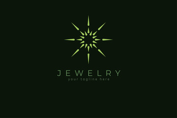 Jewelry Logo, jewel luster logo inspiration, flat design logo template element, vector illustration