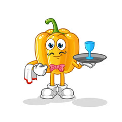 paprika waiter cartoon. cartoon mascot vector