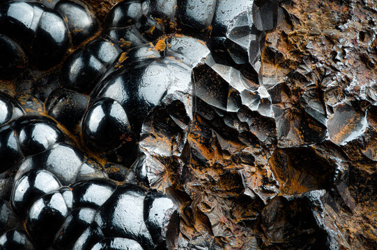 psilomelane (hematite)  specimen close-up macro detail modern