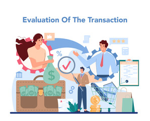 Loan manager concept. Bank employee that work with individual