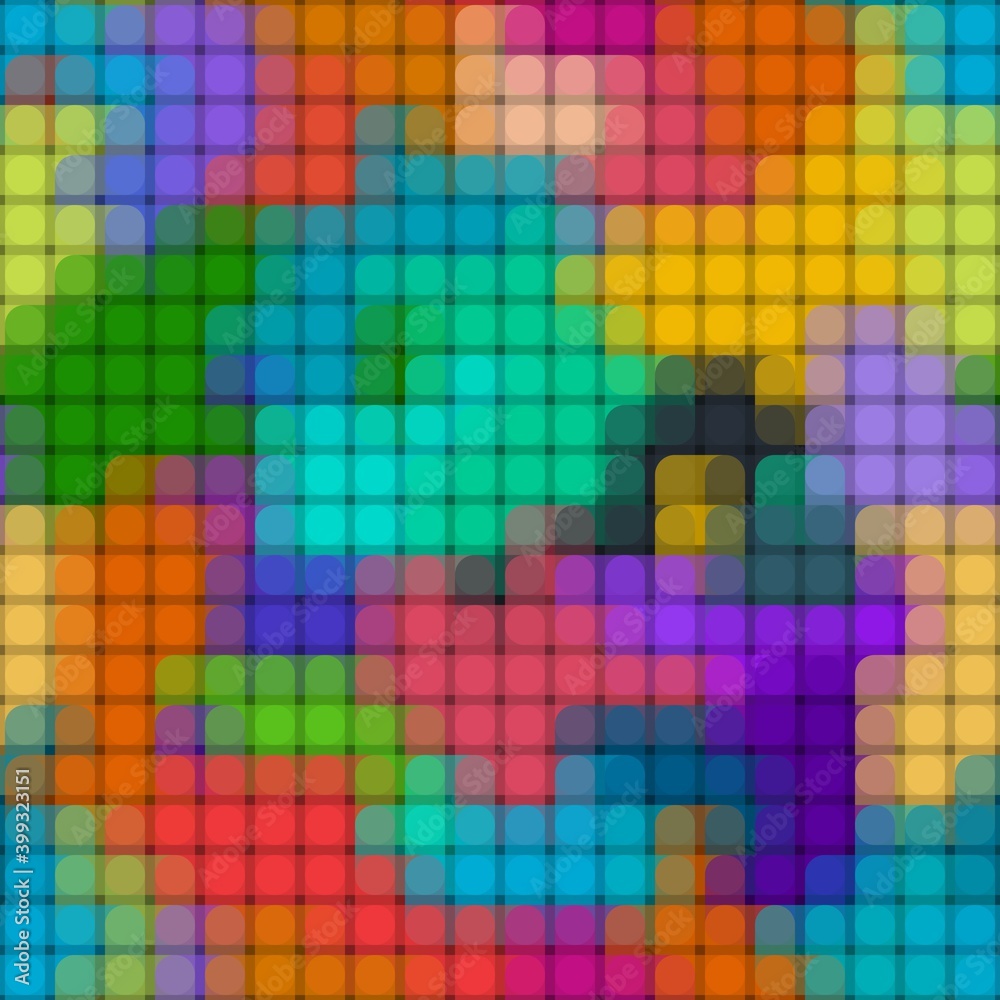 Canvas Prints abstract seamless colorful background with circled transparent tiles