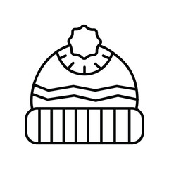 Beanie hat for the cold winter season line icon