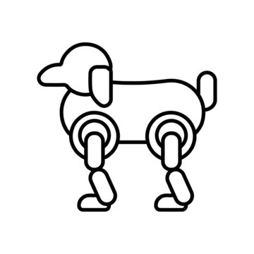 dog robot artificial intelligence line icon