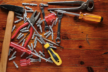 Tools Wood Background.