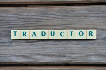 wooden planks with translate letters