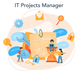 Project management concept. Successful strategy, motivation and leadership