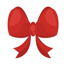 happy merry christmas red bow ribbon icon
