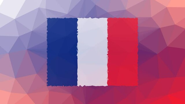 New Caledonia Flag ISO:NC dissolving techno tessellating looping animated triangles