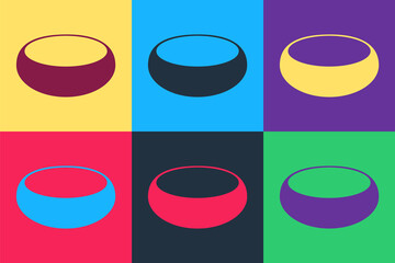 Pop art Bowl icon isolated on color background. Vector.