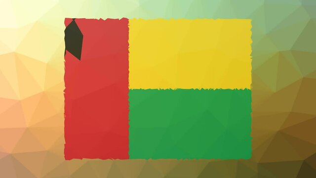 Guinea-Bissau Flag ISO:GW fade interesting tessellation looping moving triangles