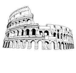 Naklejka premium Colosseum Pen drawing