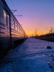 railway at sunset