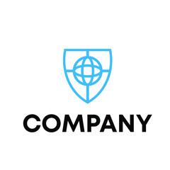 shield globe logo design