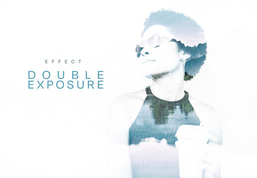 Double Exposure Photo Effect Mockup