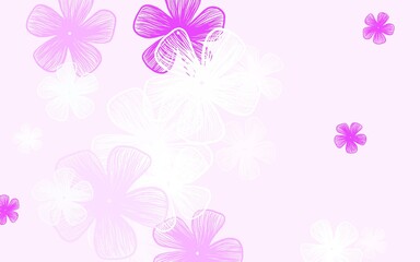 Light Purple, Pink vector elegant wallpaper with flowers.