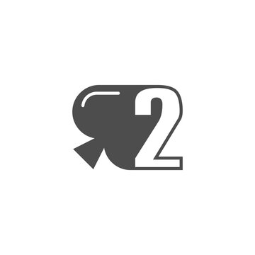 Number 2 logo combined with spade icon design