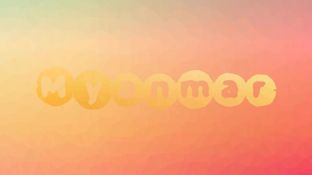Myanmar dissolving technological tessellation looping animated triangles