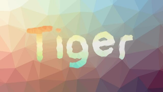 Tiger appearing techno tessellation looping moving triangles