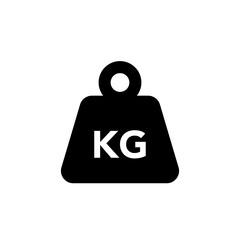 Simple KG weight silhouette icon, isolated
