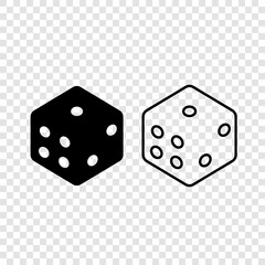 Dice cube. Vector icon