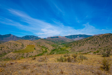 landscape with mountains and sky