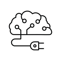 Cloud Intelligence plug line icon