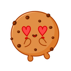 Cute funny cookie with chocolate chips